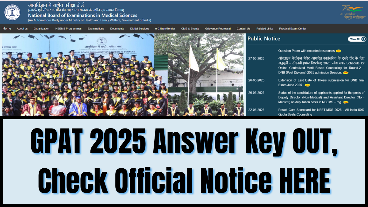 GPAT 2025 provisional answer key released, check here.