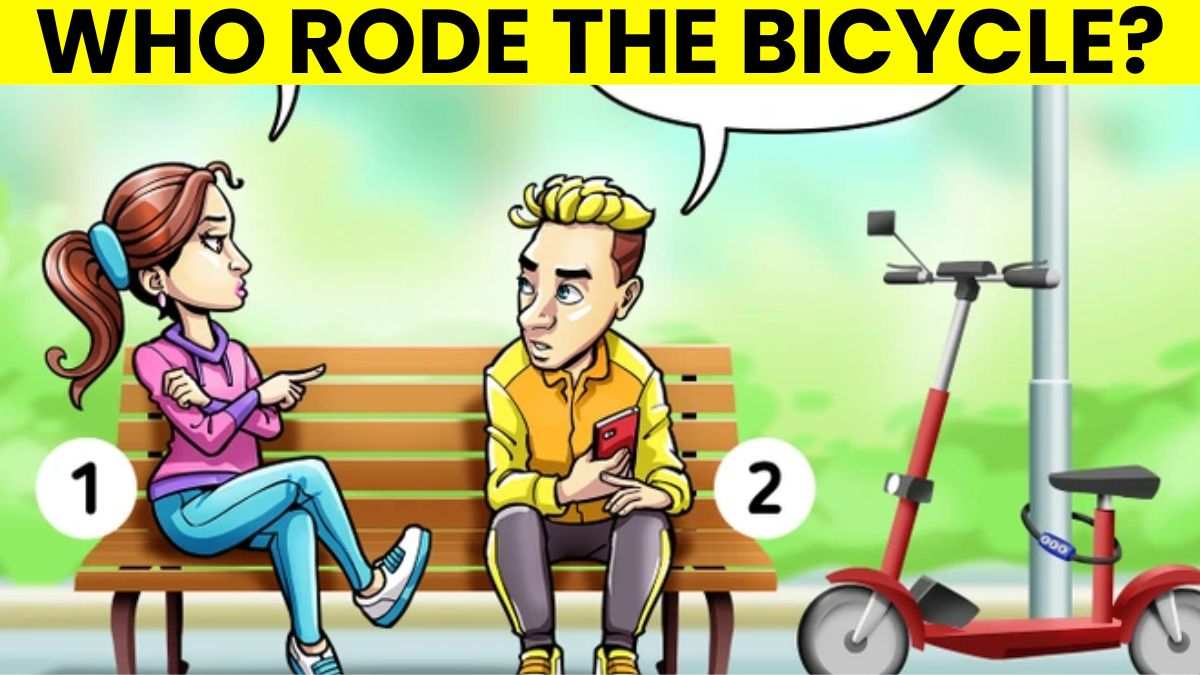 Brain Teaser: Spot Who Rode The Bicycle? Only Smart People Notice The Clue and Answer Correctly In 5 Seconds!