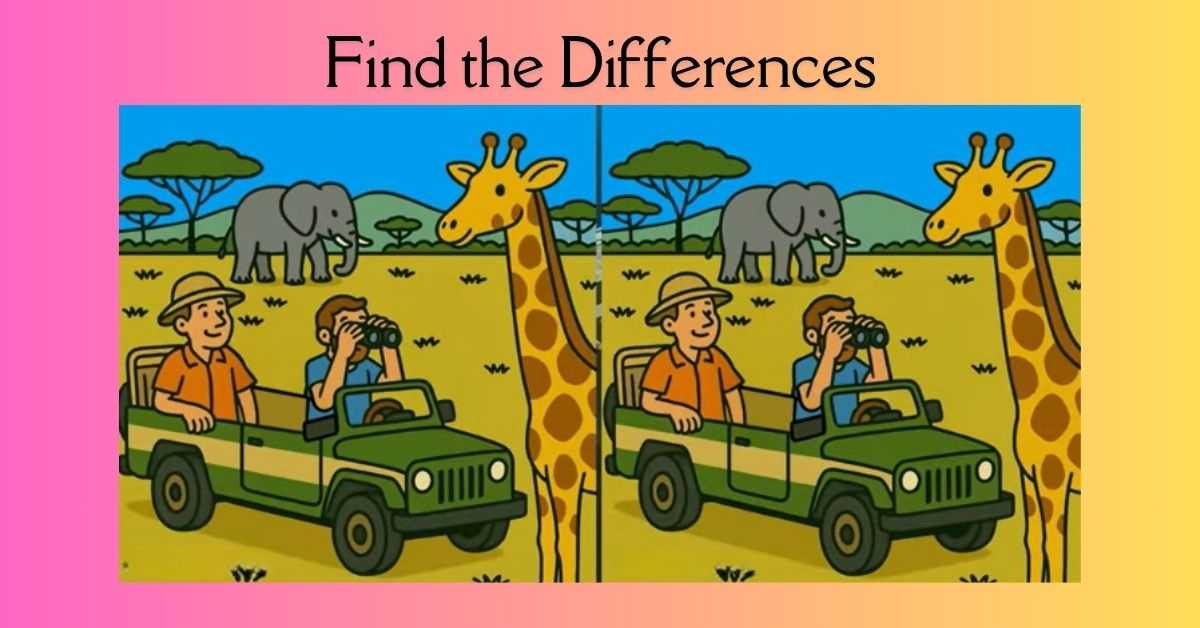 Spot the 3 Differences in People Enjoying Jungle Safari Beat the 41-Second Challenge!