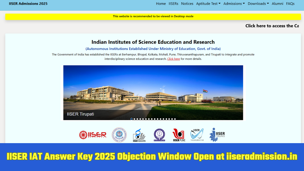 IISER IAT Answer Key 2025