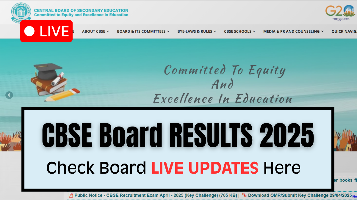 Check CBSE Results 2025 live updates here.