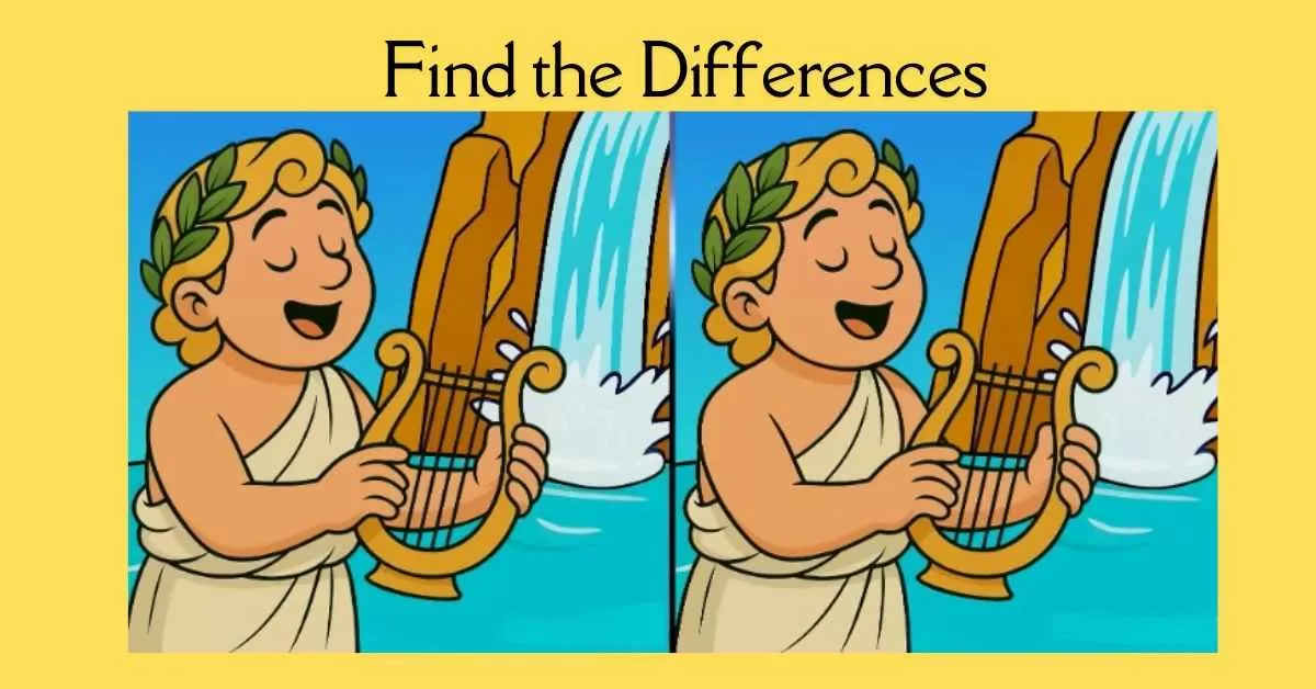 Spot the 3 Differences in Angel Playing Harp 
