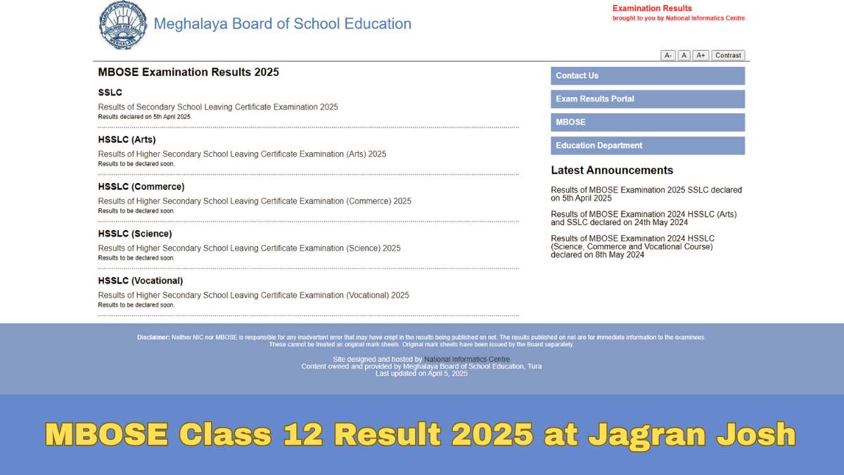 MBOSE Class 12 Result 2025 at Jagran Josh