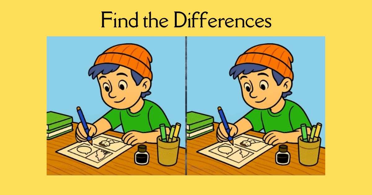 Spot the 3 Differences in Boy Drawing a Comic Beat the 17-Second Challenge!