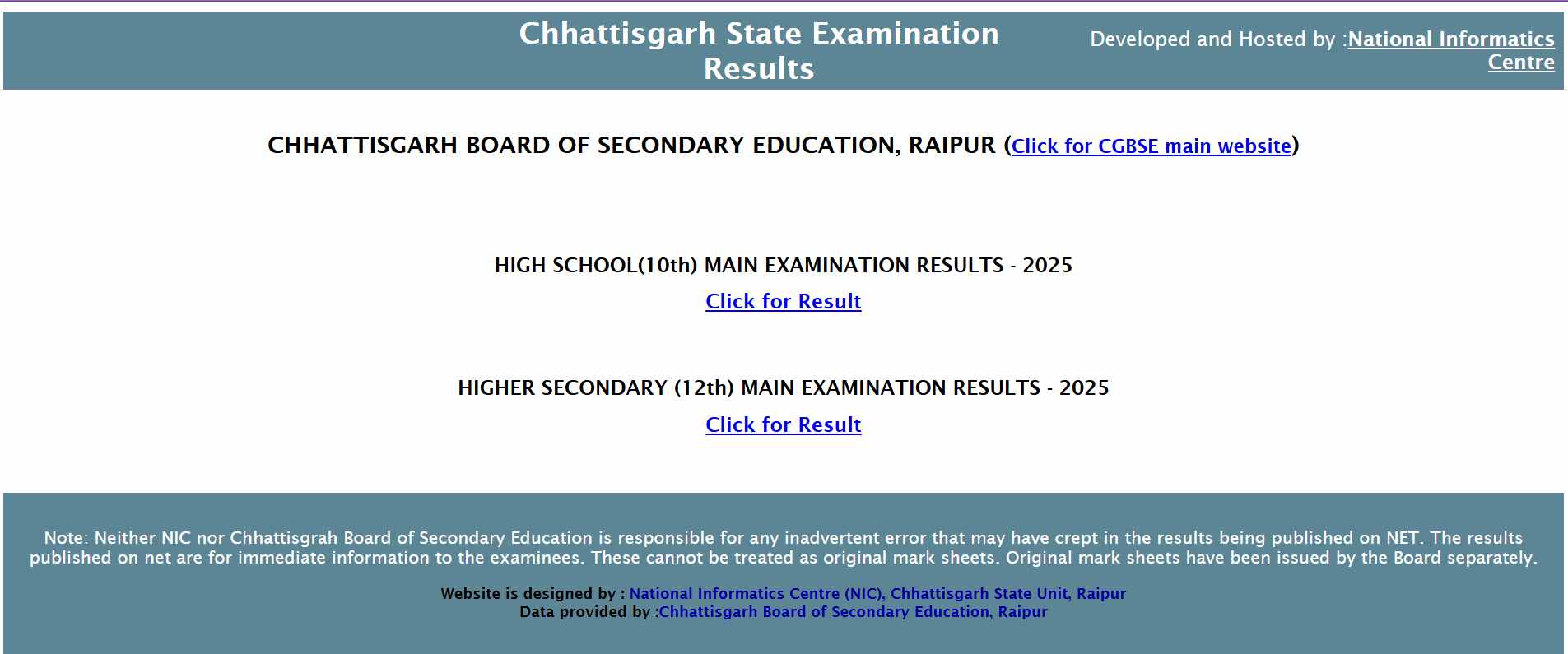 Chhattisgarh Board 10th, 12th Result 2025 OUT: छत्तीसगढ़ बोर्ड 10वीं, 12वीं रिजल्ट cgbse.nic.in पर जारी, ये रहा Direct Link