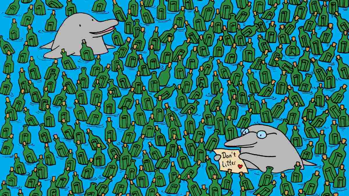 Picture Puzzle IQ Test: Can You Spot 5 Empty Bottles In This Ocean Trash In 5 Seconds?