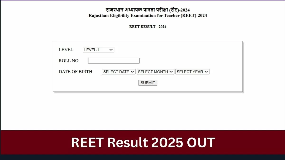 reet2024.co.in Result 2025 OUT