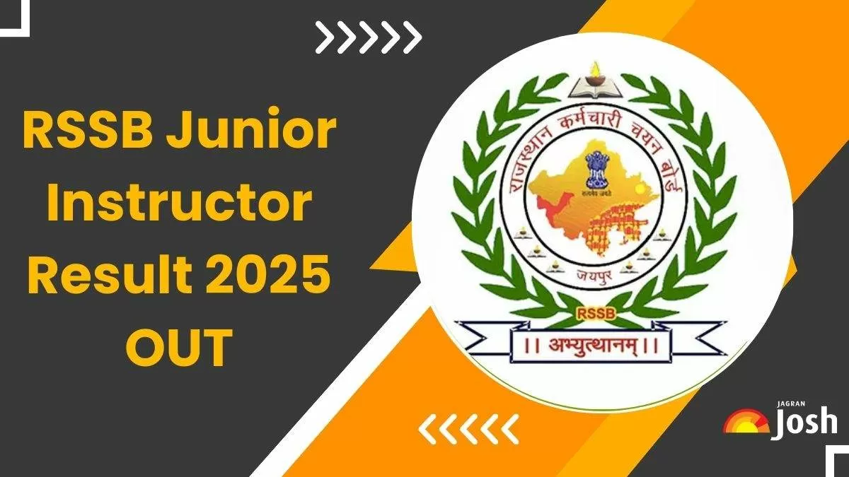 Rajasthan RSMSSB Junior Instructor Result 2025OUT