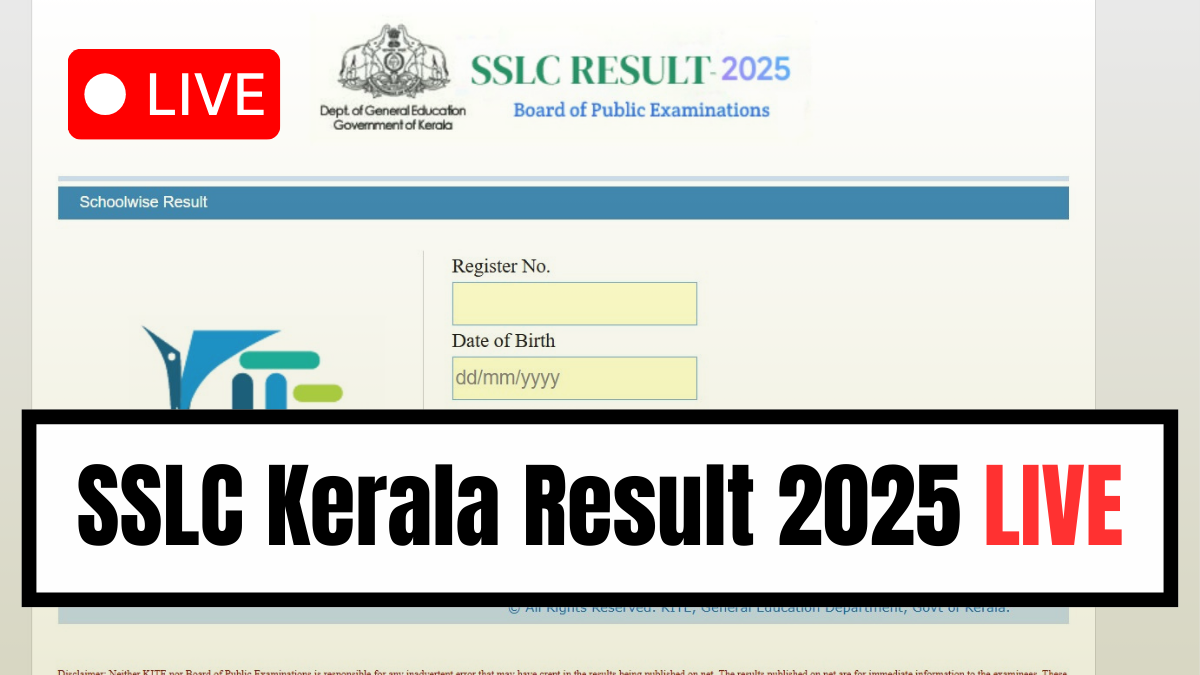 SSLC 10th Kerala Board Result 2025 LIVE Updates.