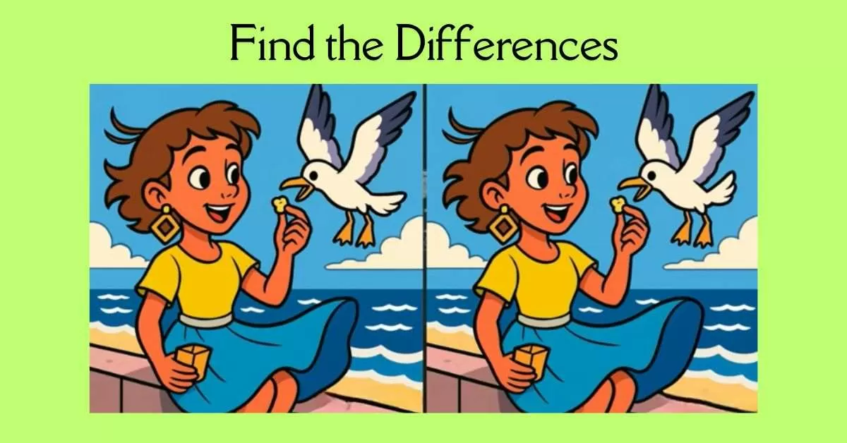 Spot the 3 Differences in Girl Feeding Bird 