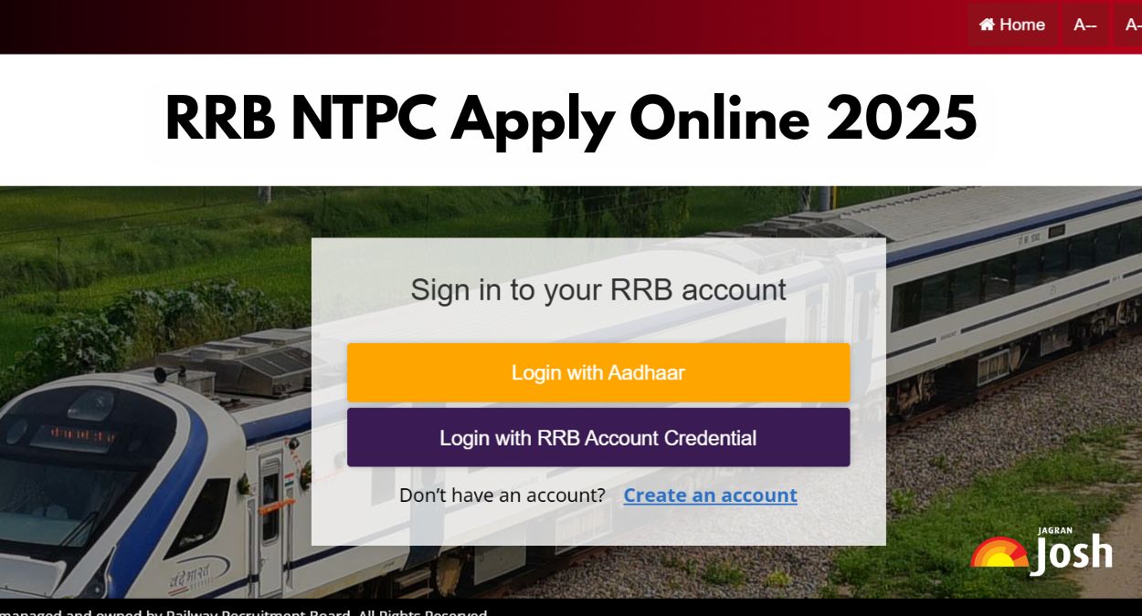 RRB NTPC Apply Online 2025