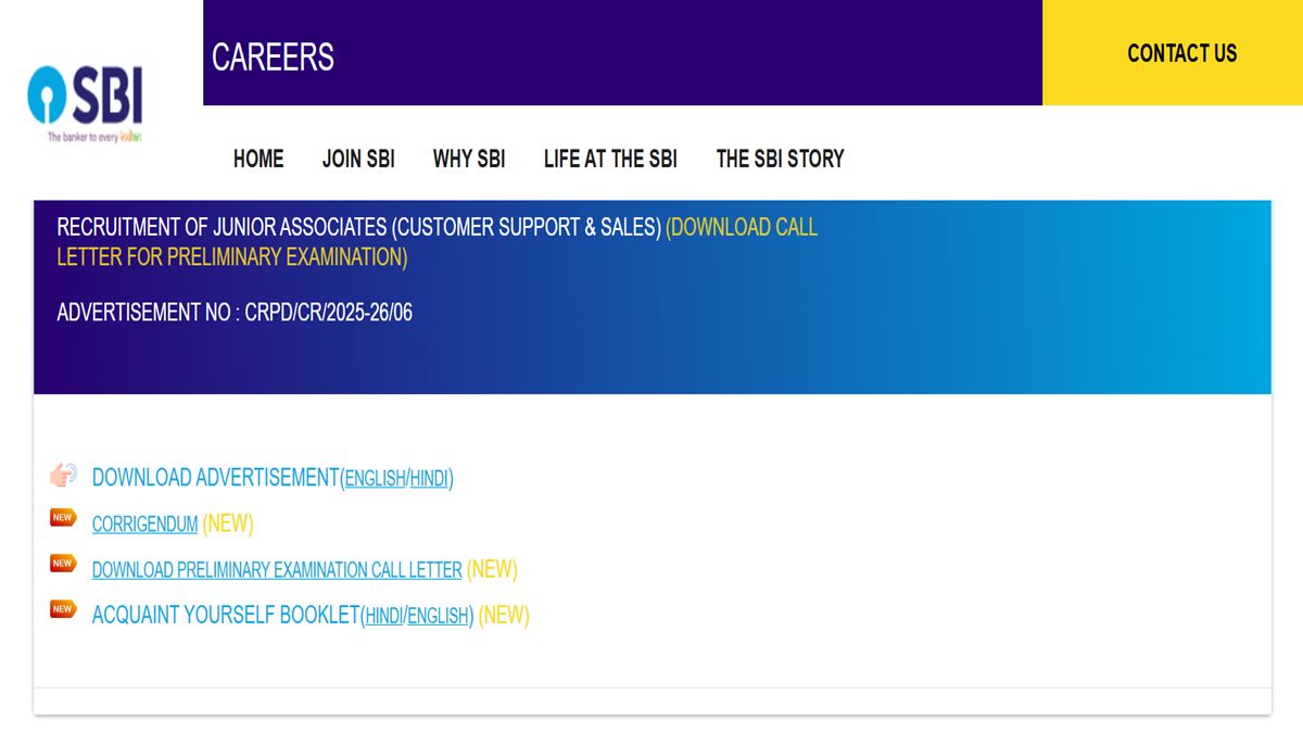 SBI Clerk Admit Card 2025