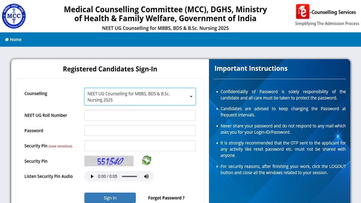 NEET UG Counselling 2025 LIVE: MCC Round 2 Seat Allotment Result Today at mcc.nic.in; Check Seat Matrix Other Details here