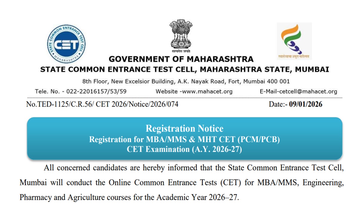 MAH MBA, MHT CET 2026 Registration Until February 12, 2026
