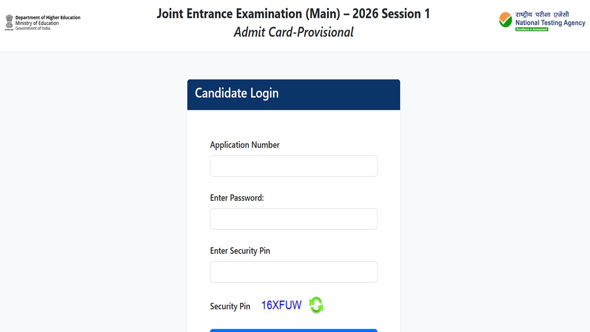 JEE Main Admit Card 2026 Released for January 28th and 29th Examination
