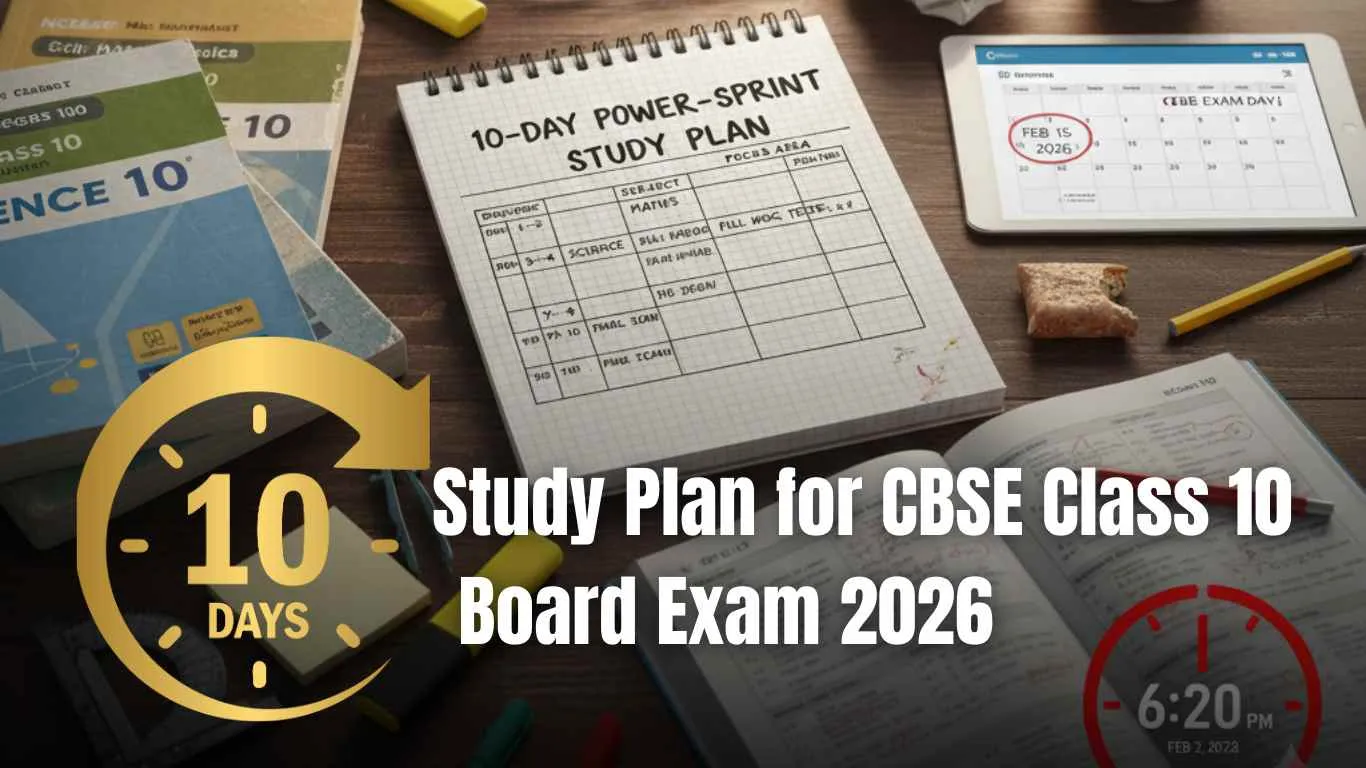 Last 10 Days Study Plan for CBSE Class 10 Board Exams 2026