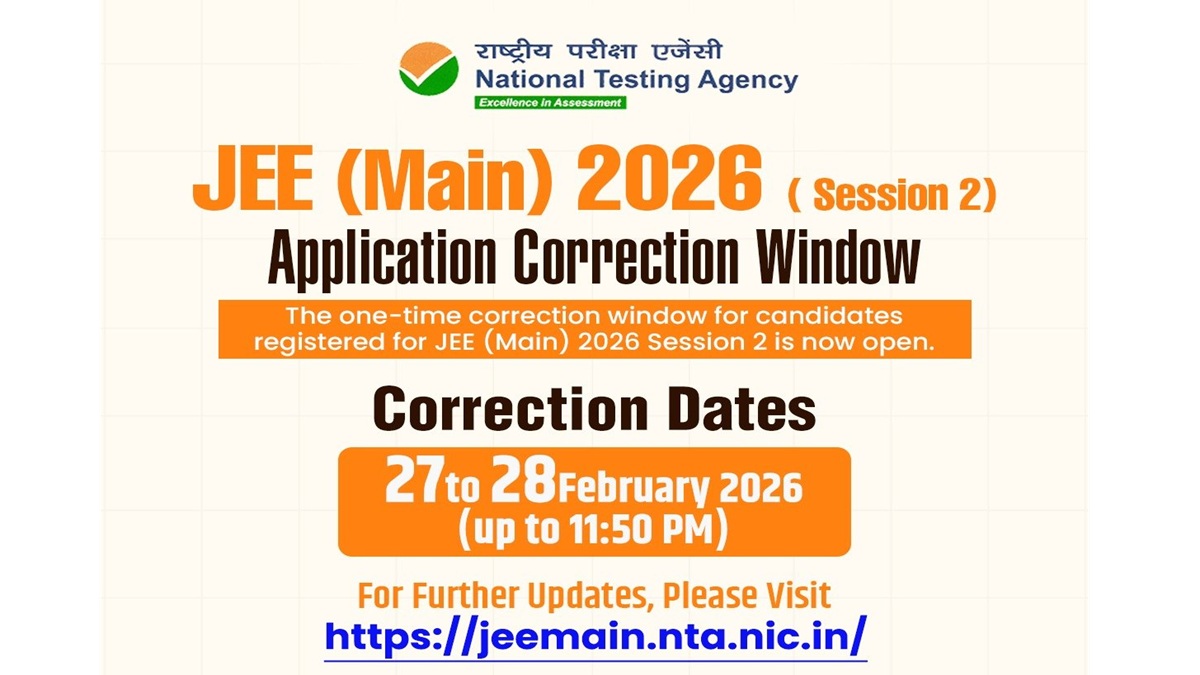 JEE Main 2026 Session 2 Correction Window Open at jeemain.nta.nic.in