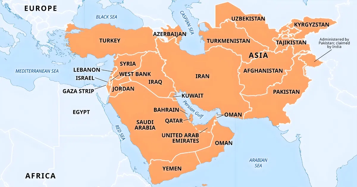 How Many Countries are there in West Asia?