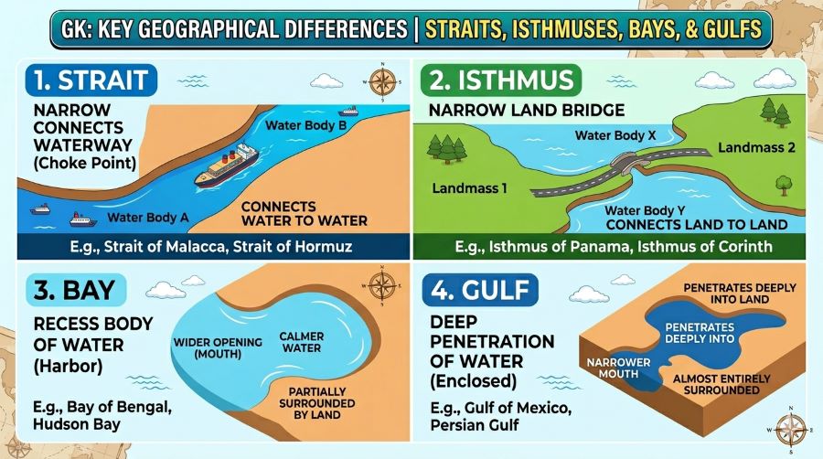 Differences Between Straits Isthmuses Bays Gulfs-1