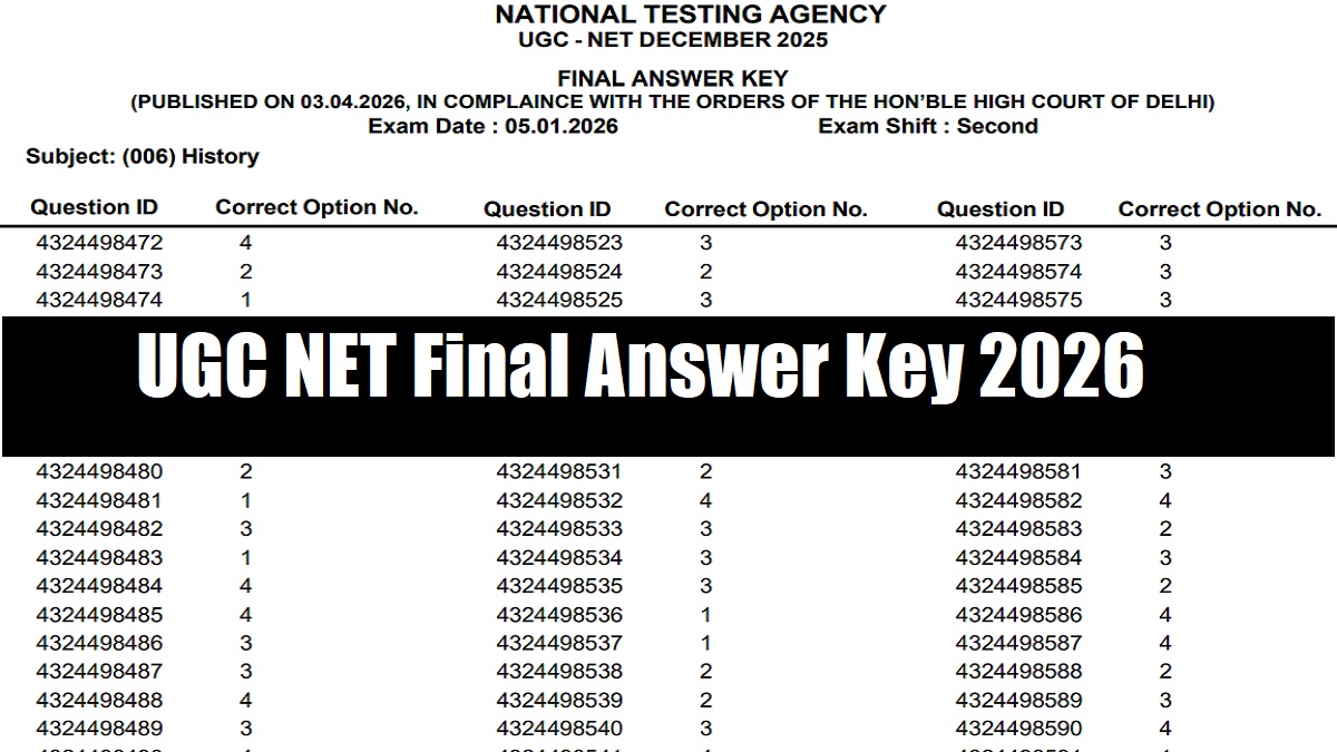 UGC NET Final Answer Key 2026 Released at ugcnet.nta.nic.in, Check Steps to Download PDF - Link Here
