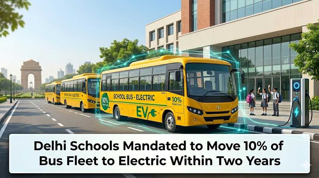 Delhi Schools Mandated to Move 10% of Bus Fleet to Electric Within Two Years