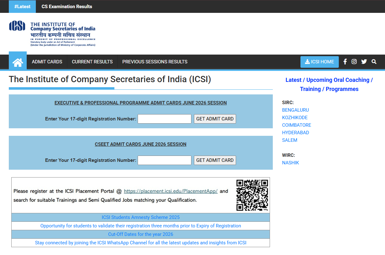 ICSI CSEET June 2026: Admit Cards Released at icsi.edu: Download Hall Ticket, Link here