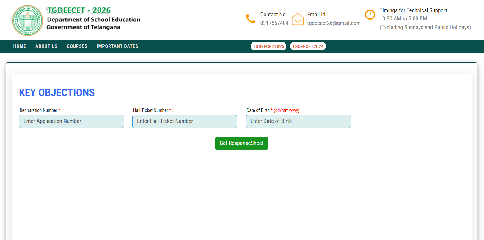 TS DEECET 2026: Answer Key, Response Sheets Released at deecet.cdse.telangana.gov.in
