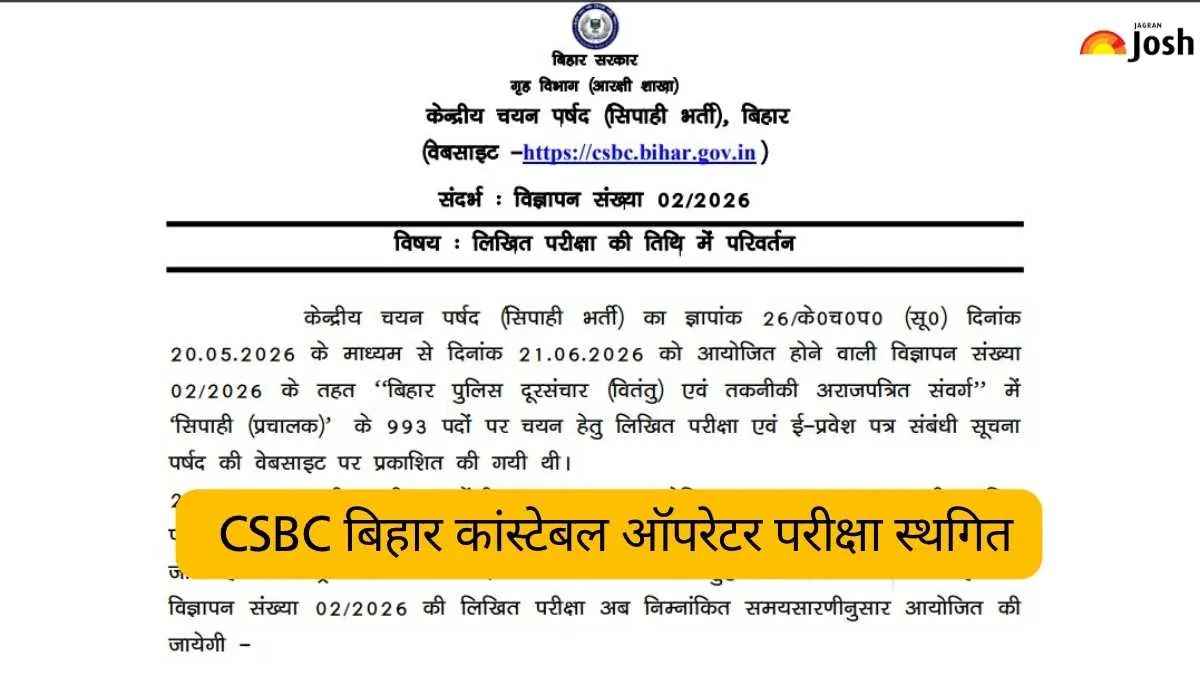 CSBC Bihar Police Constable Exam 2026: नीट परीक्षा के कारण बिहार ...
