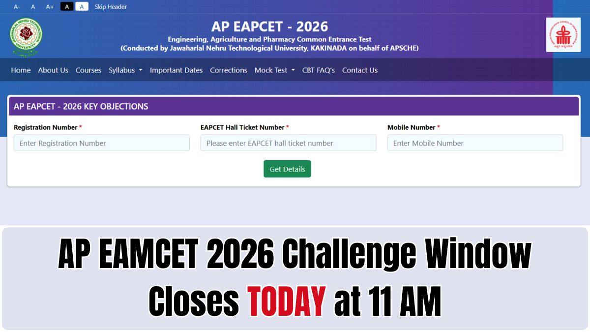AP EAMCET 2026 Answer Key Challenge Window Closes Today, Results by ...