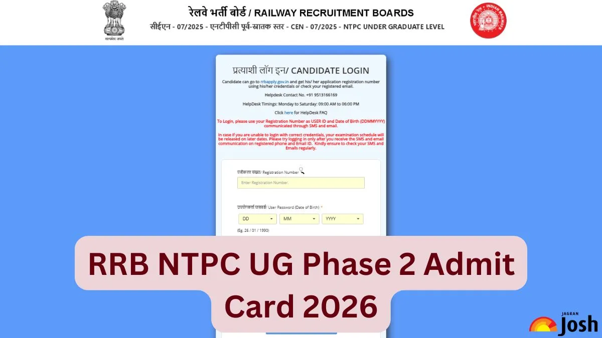 RRB NTPC UG Admit Card 2026 OUT: Direct Link to Download Phase 2 Hall ...