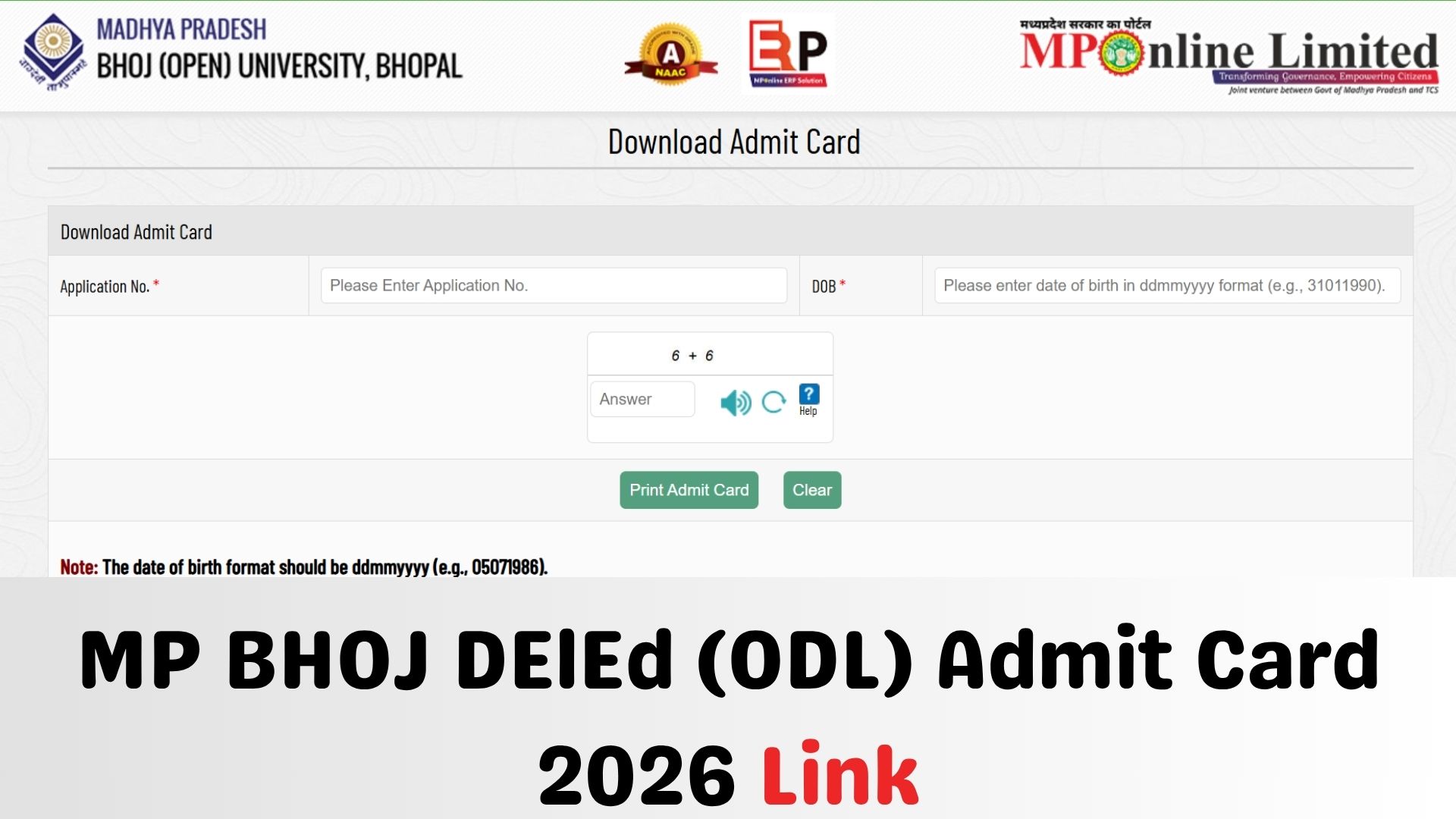 MP BHOJ DElEd (ODL) Admit Card 2026 Link: एमपी भोज डीएलएड एडमिट कार्ड जारी, डाउनलोड करें हॉल टिकट