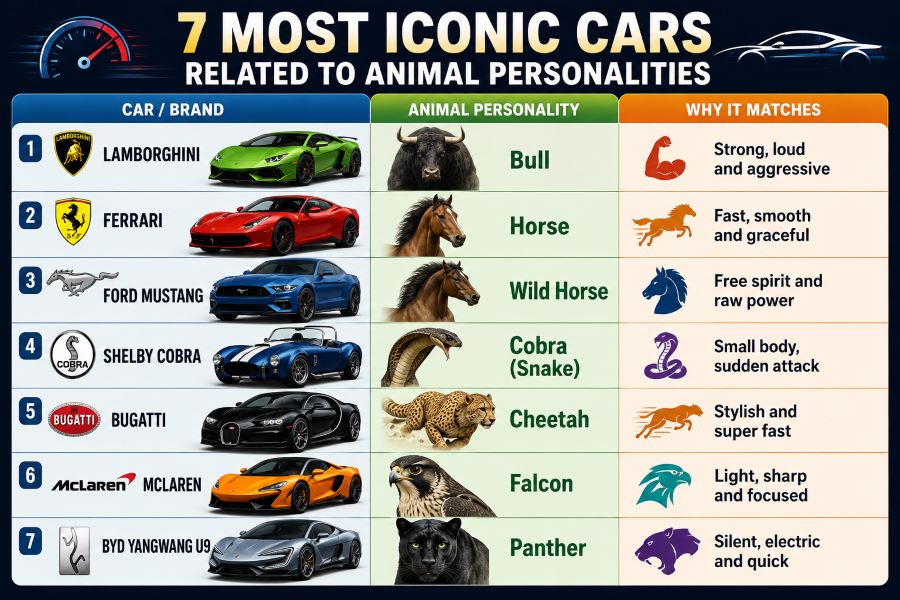 7 Most Iconic Cars Related to Animal Personalities