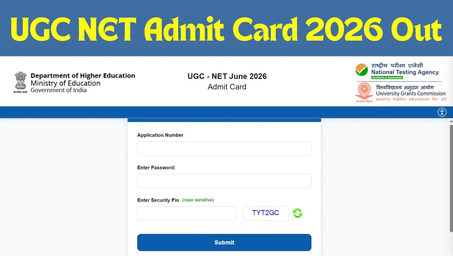 NTA UGC NET Admit Card 2026 Released at ugcnet.nta.nic.in: Download ...