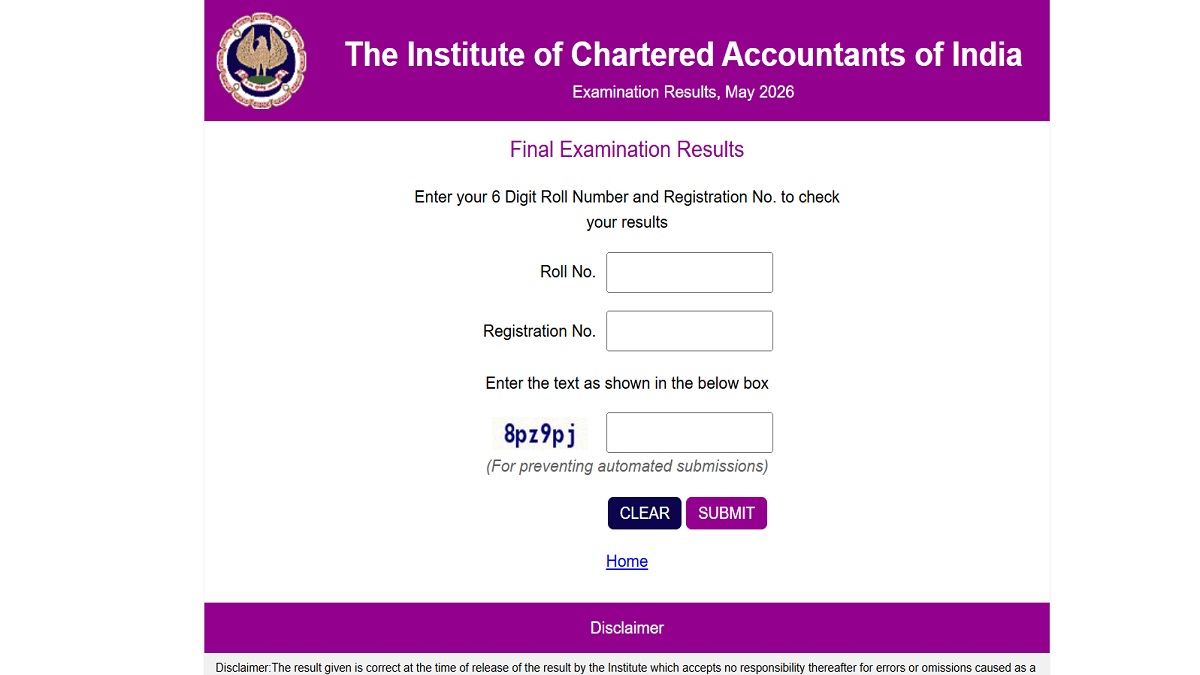 ICAI CA May 2026 Final Result Declared, Download Scorecard Link at icai.org, caresults.icai.org