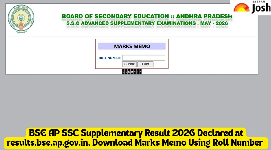 AP 10th Supplementary Result 2026 (OUT): Download Marks Memo at results.bse.ap.gov.in via Roll Number - Link and Steps Here
