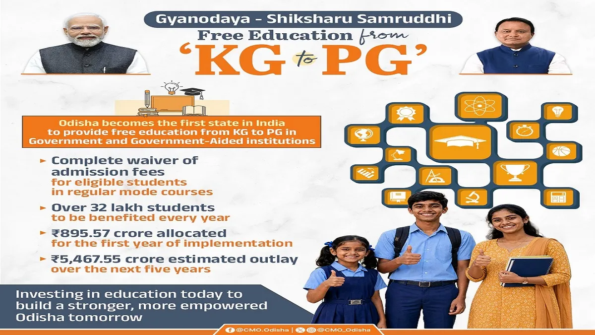 Odisha Govt Approves KG to PG Free Education Under Gyanodaya Scheme
