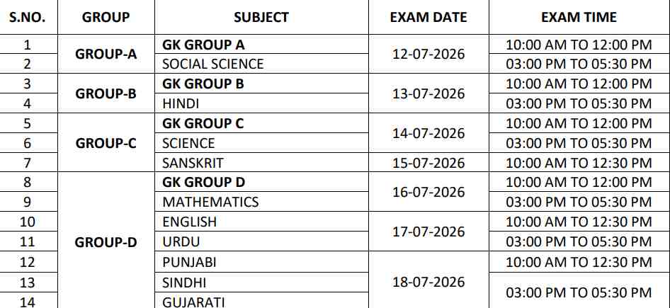 RPSC 2nd Grade Exam Schedule 2026