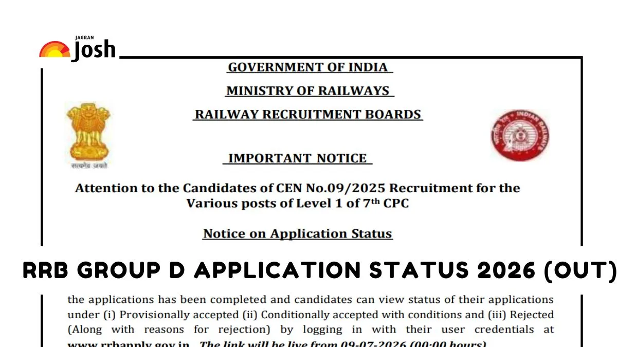 RRB Group D Application Status 2026 (Out): Check Application Status ...