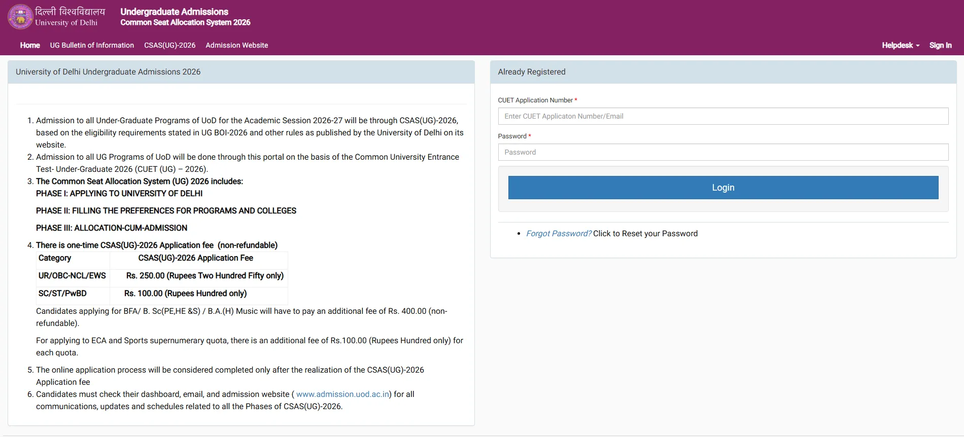 DU UG Admission 2026: CSAS Seat Allotment List on July 16, Apply at admission.uod.ac.in