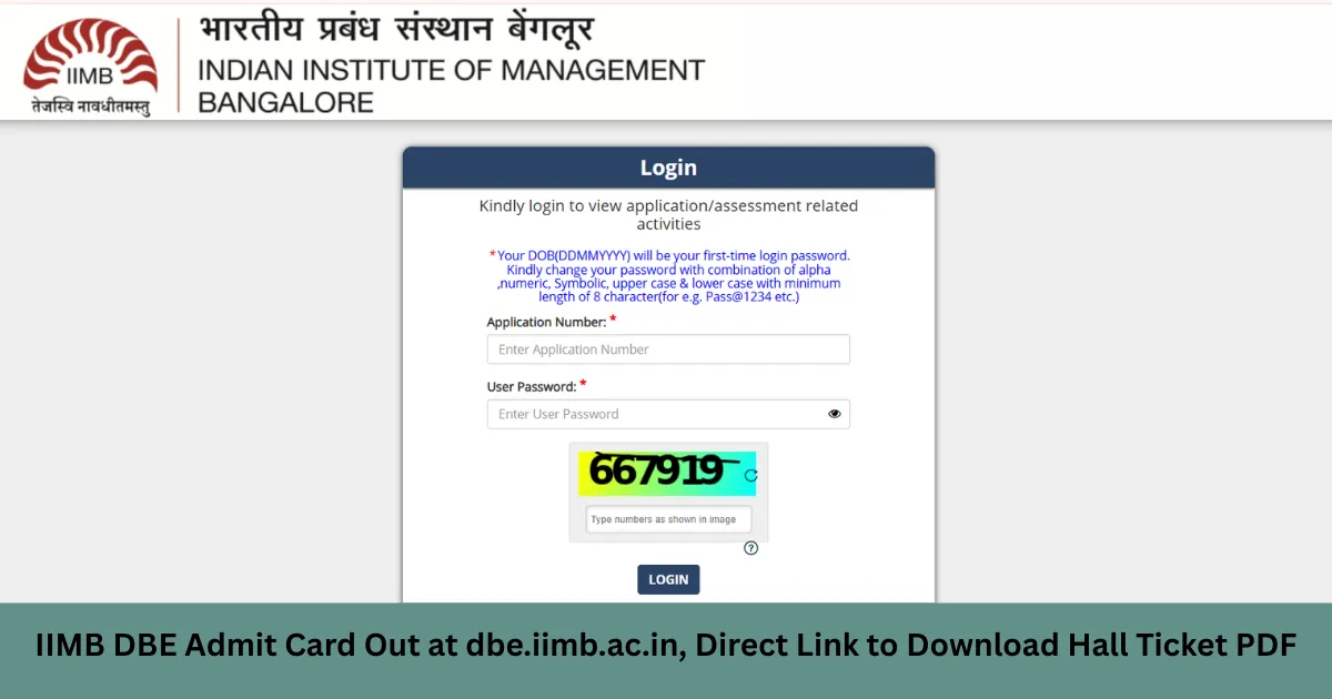 IIMB DBE Admit Card Out at dbe.iimb.ac.in, Direct Link to Download Hall Ticket PDF