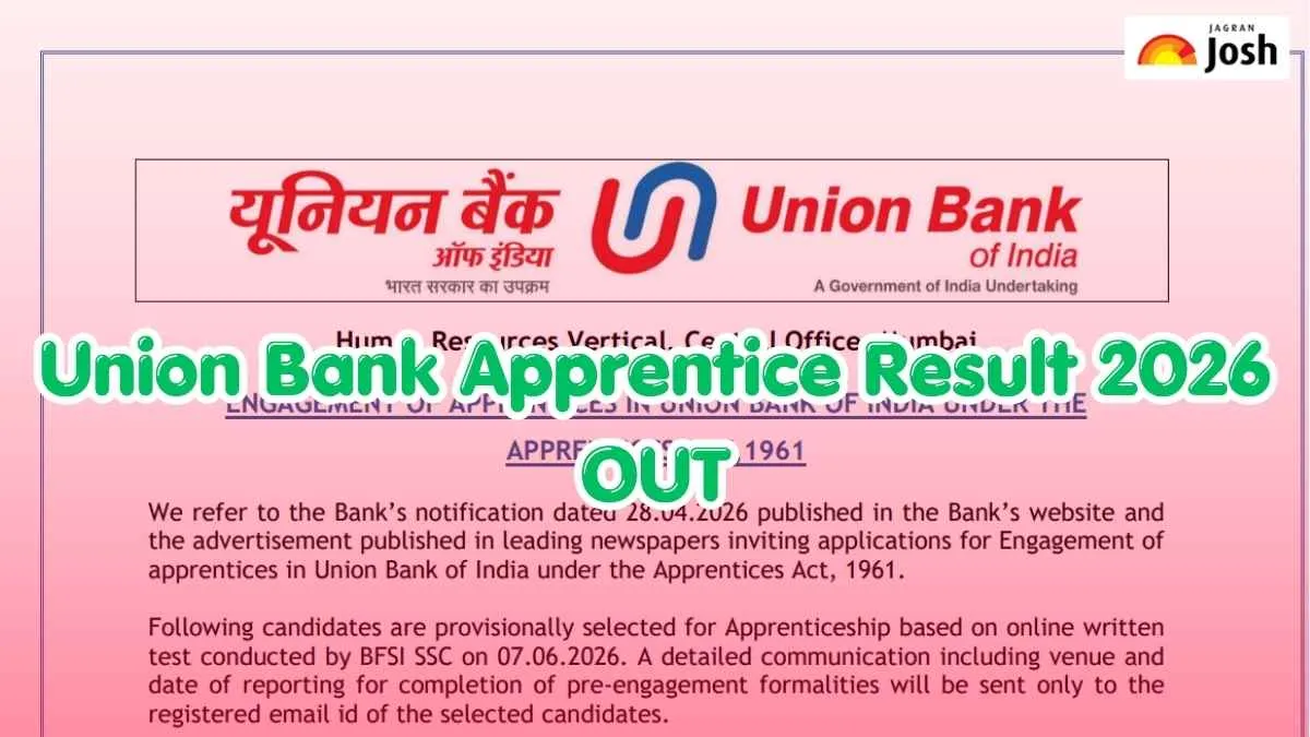 Union Bank Apprentice Result 2026 OUT at unionbankofindia.bank.in, Get ...