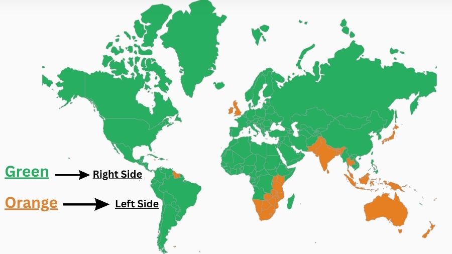 86 Countries Drive on the Left While 183 Drive on the Right Side