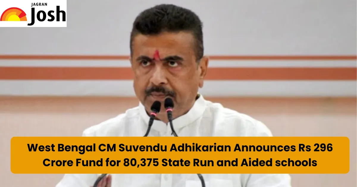 West Bengal CM Suvendu Adhikarian Announces Rs 296 Crore Fund for 80,375 State Run and Aided schools