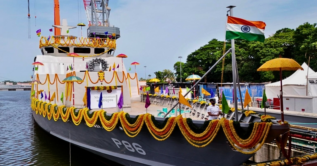 Machilipatnam: Indian Navy Launches Seventh Mahe-class Anti-submarine Warfare Craft | Image: DD news