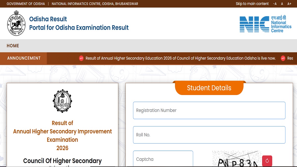 CHSE Odisha Class 12 Improvement Result Out at results.odisha.gov.in