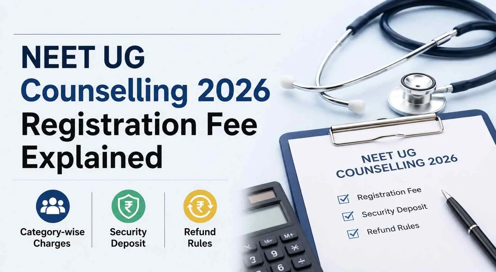 NEET UG Counselling 2026 Registration Fee Explained: Category-wise Charges, Security Deposit and Refund Rules