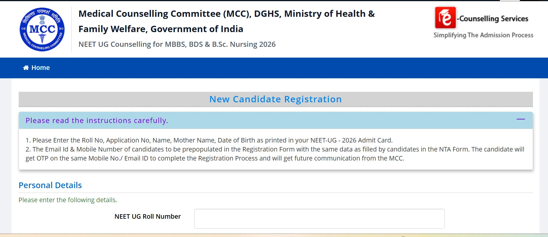 MCC NEET UG Counselling 2026 Registration Begins at mcc.nic.in - Check Direct Link, Steps and More Details Here
