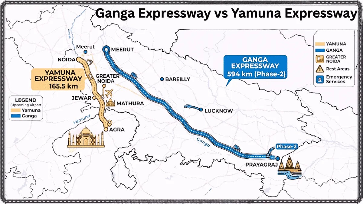 Ganga Expressway vs Yamuna Expressway