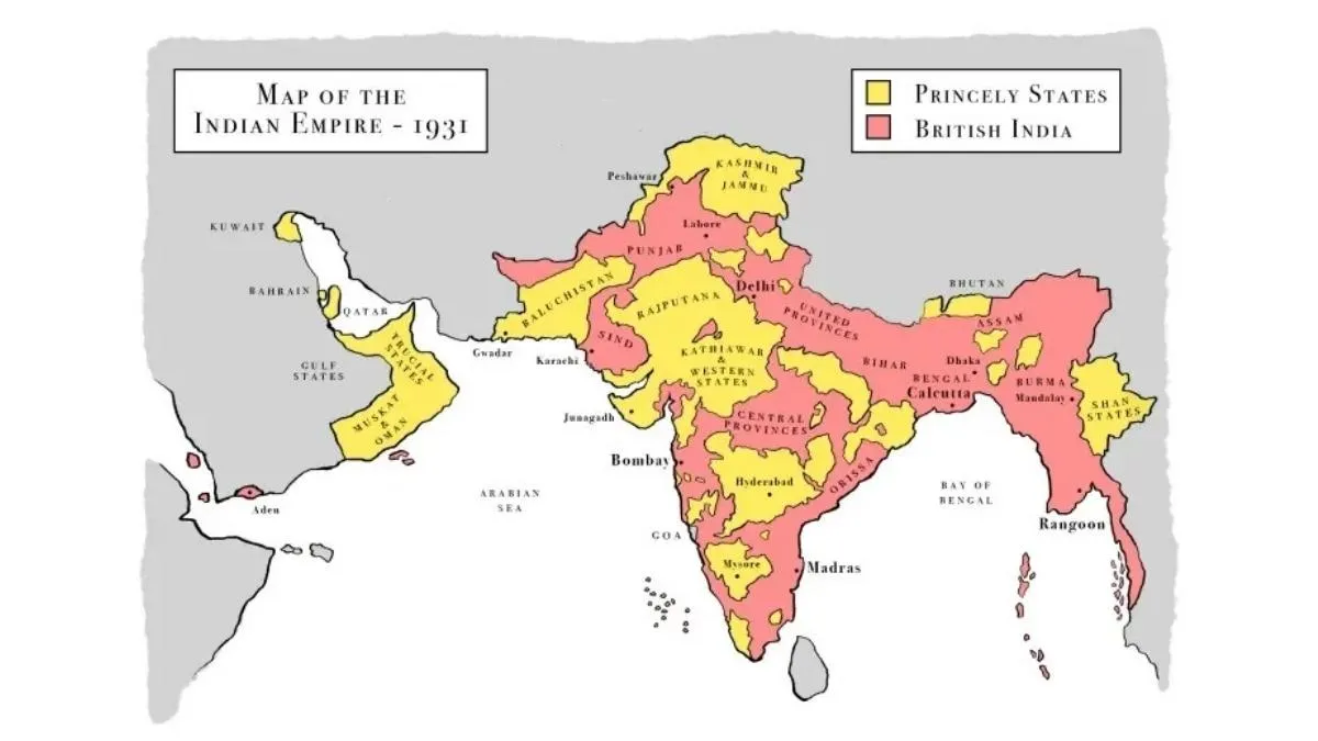 Regions under British control in 20th Century