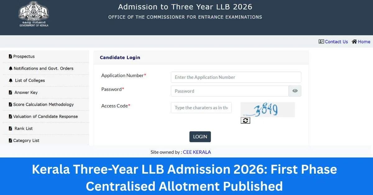 Kerala Three-Year LLB Admission 2026